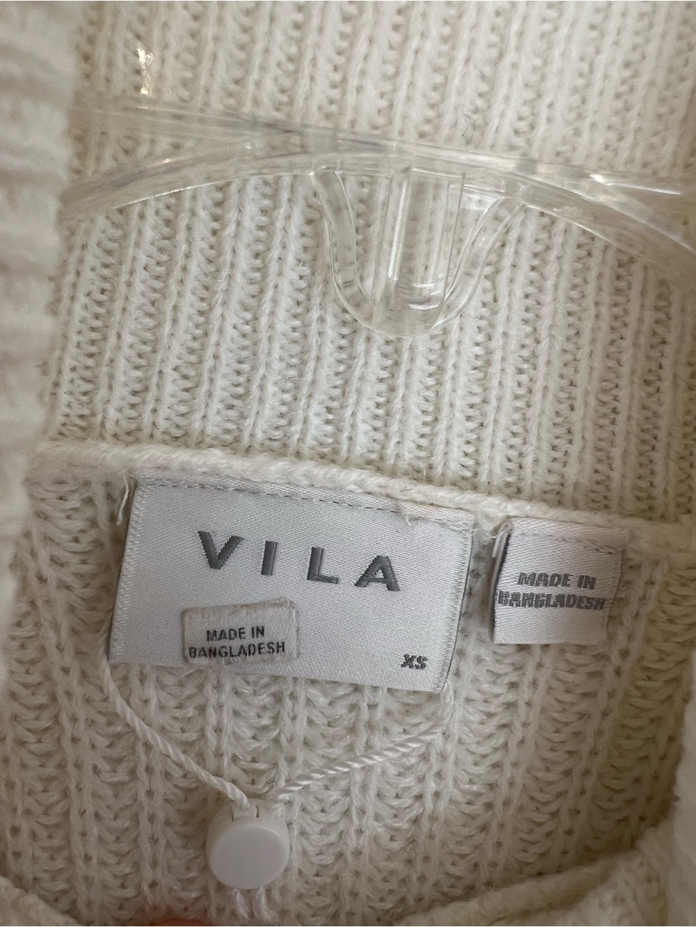 VILA Cream Ribbed Turtleneck Sweater - Picture 2 of 4